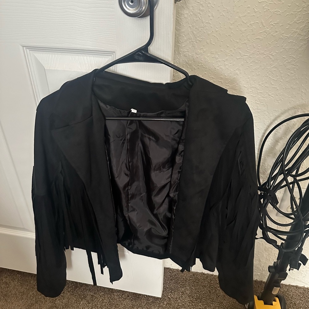 Black Fringe Women's Jacket
